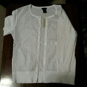 Ann Taylor White Cardigan