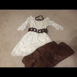 White lace mini dress