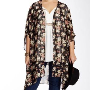 Daniel Rainn Floral Print Kimono Plus Size