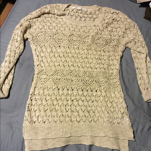 Tan holey sweater