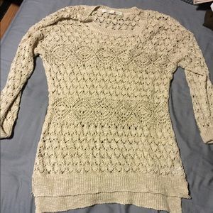 Tan holey sweater
