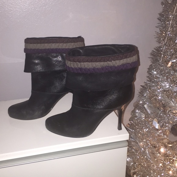 Plenty by Tracy Reese Black Leather Booties