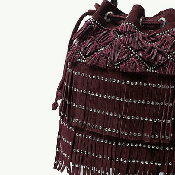 Zara Bags Zara Suede Leather With Fringe And Stud Bag 409 Poshmark