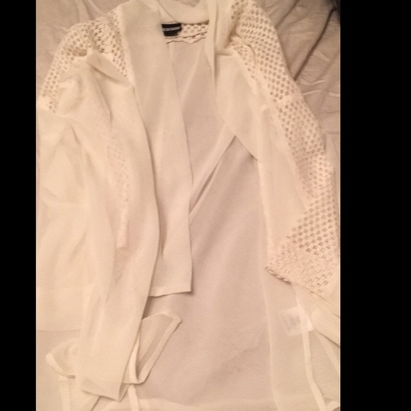 Sheer ivory lace cover up