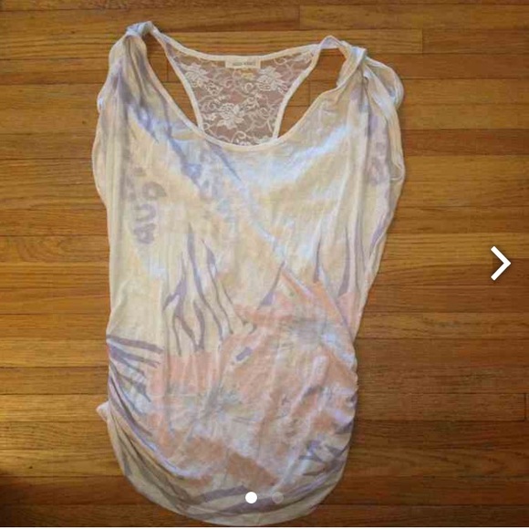 Cut out back lace top