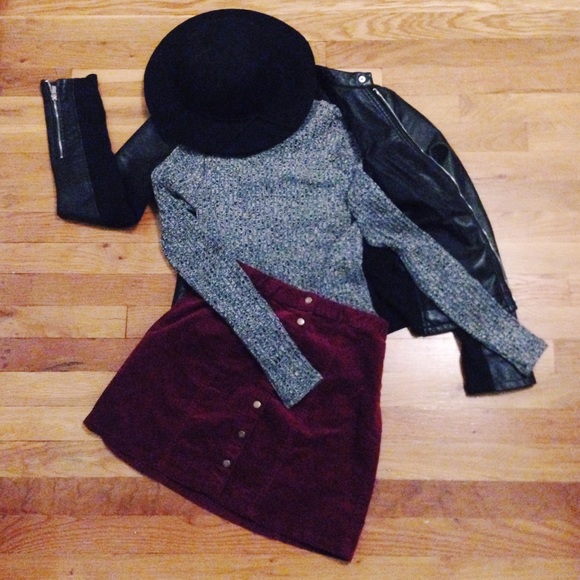 Button Up Suede Skirt
