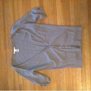 Gray cardigan button up