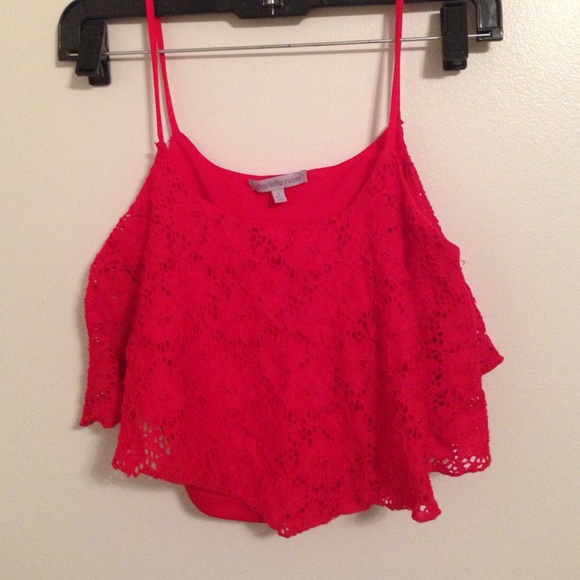 Red crotchet Cami crop top