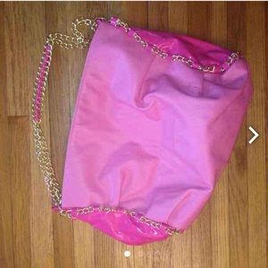 Pink gold chain bag