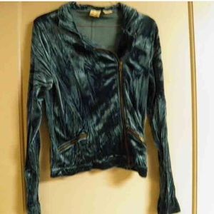 Blue green velvet jacket