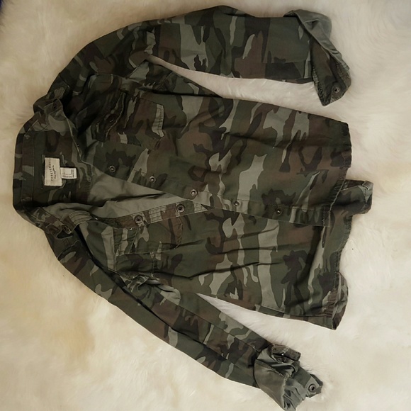 Camo print button up shirt