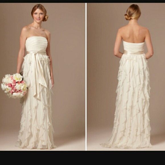 Romantic ruffled wedding gown