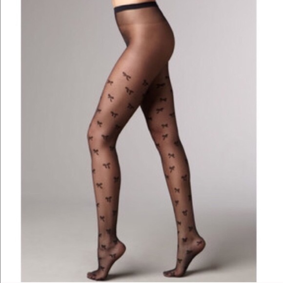 Hello Fall 🍂🍁NWOT. Black bow tights - Picture 2 of 4