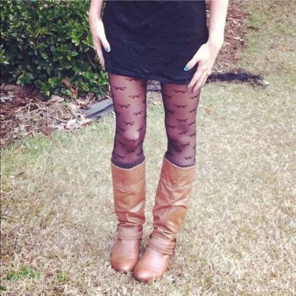 Hello Fall 🍂🍁NWOT. Black bow tights - Picture 3 of 4