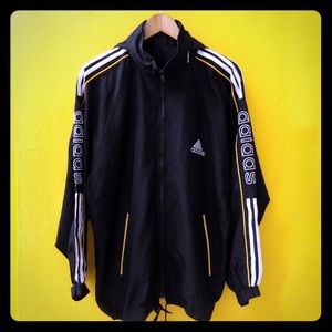 Black/white/yellow Adidas sweat jacket