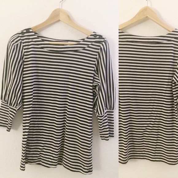 Black and White Striped Blouse