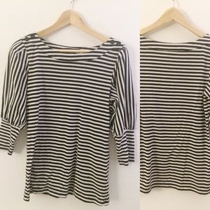 Black and White Striped Blouse
