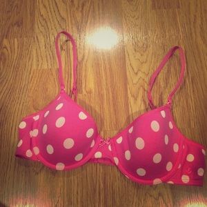 Aerie pink with white dots bra 34b