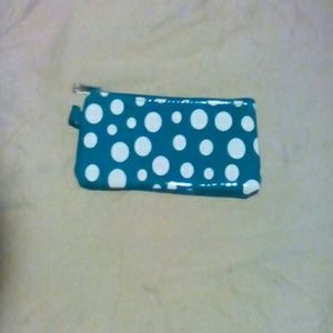 Blue poka dot pencil case