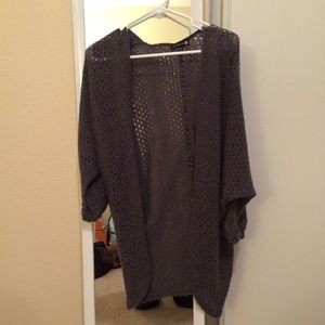 Gray knit sweater cardigan