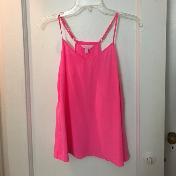 Lilly Pulitzer hot pink silk tank top.