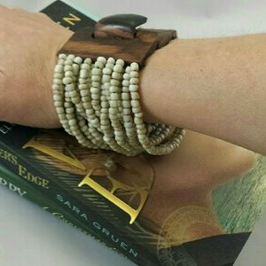 📗GWaC Java Bead Cuff - Cream