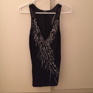 BEBE Black Embellished Top