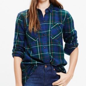 MADEWELL FLANNEL EX-BOYFRIEND SHIRT PLAID -Small