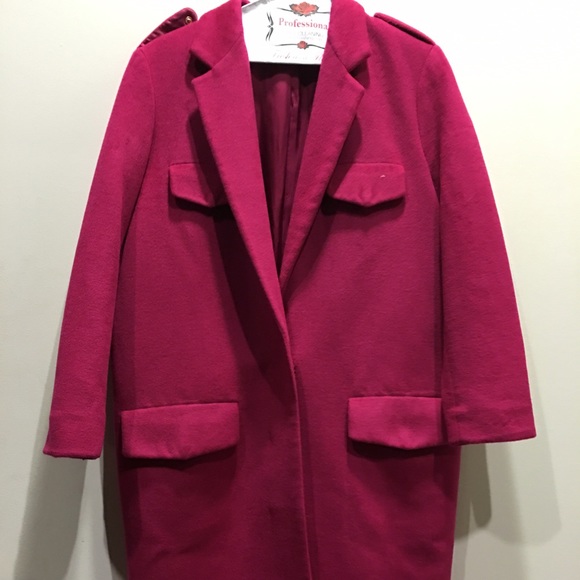 Pink wool coat