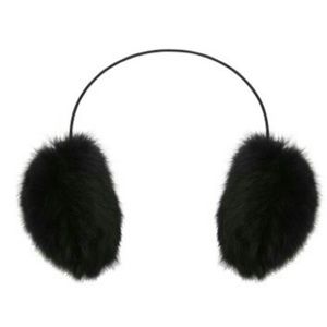 BCBGMAXAZRIA black rabbit fur earmuff with tag