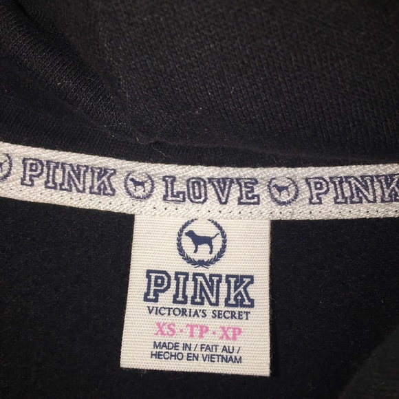 SOLD PINK rhinestone RARE black hoodie - Picture 3 of 4