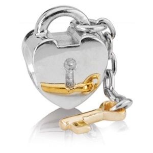 Key to My Heart Pandora Charm with Gold Key.