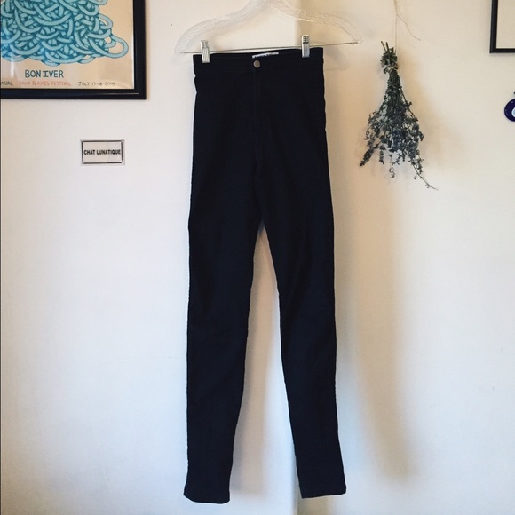 High waisted American Apparel Black skinny jeans