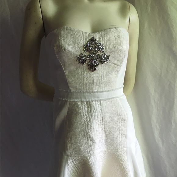 Rebecca Taylor 6 White Cloque Embellished Dress - Picture 4 of 4