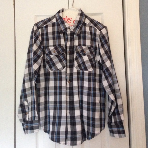 Wrangler jeans button down plaid shirt