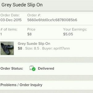 Shipping info for Grey Suede Shoes