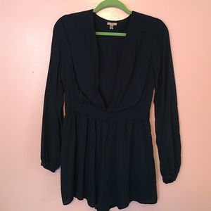 Dark BlueGreen Ecoté Romper