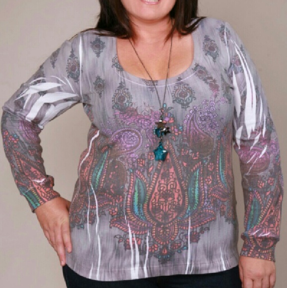 Torrid purple paisley thermal size 1 NWT - Picture 1 of 2