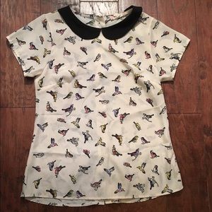 Bird print top