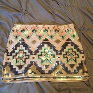 Express sequin skirt