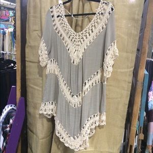 Tan crochet top