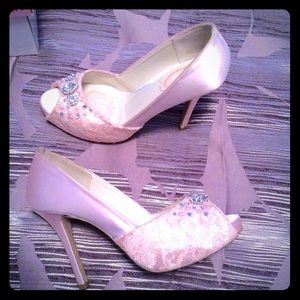 Blush pink bridal heels