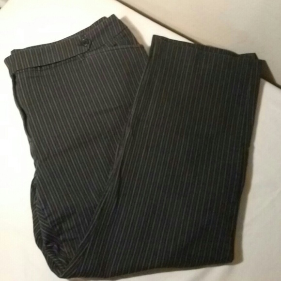 Jones New York Dark Grey Striped Trousers Size 22