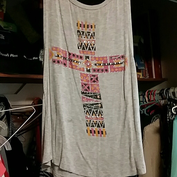 Tribal cross print with bling