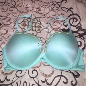 Victoria's Secret mint jeweled Push-Up Bra