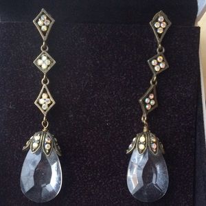 Glam dangly earrings with crystals.