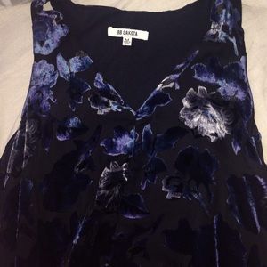 BB Dakota Black/navy dress with velvet overlay