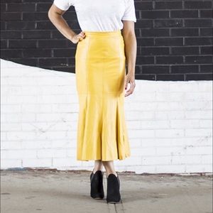 Vintage Leather Midi Skirt
