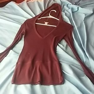 Burgundy hoodie shirt