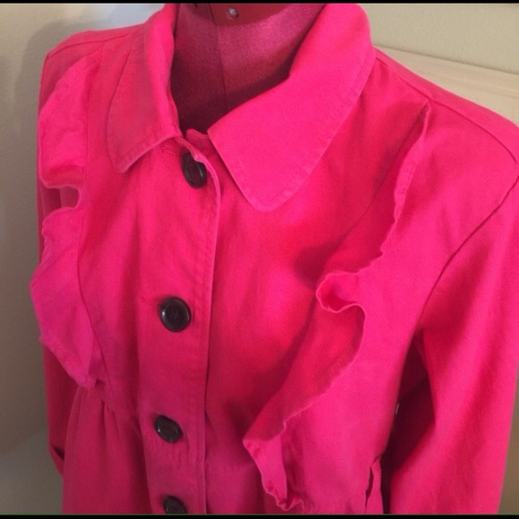 SOLD!! Pink Ruffled Jacket - Picture 2 of 2